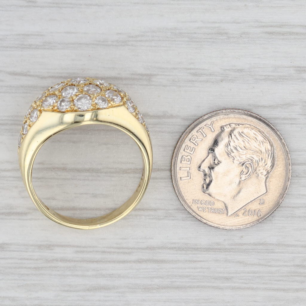 1.63ctw Diamond Cluster Ring 18k Yellow Gold Size 5.75