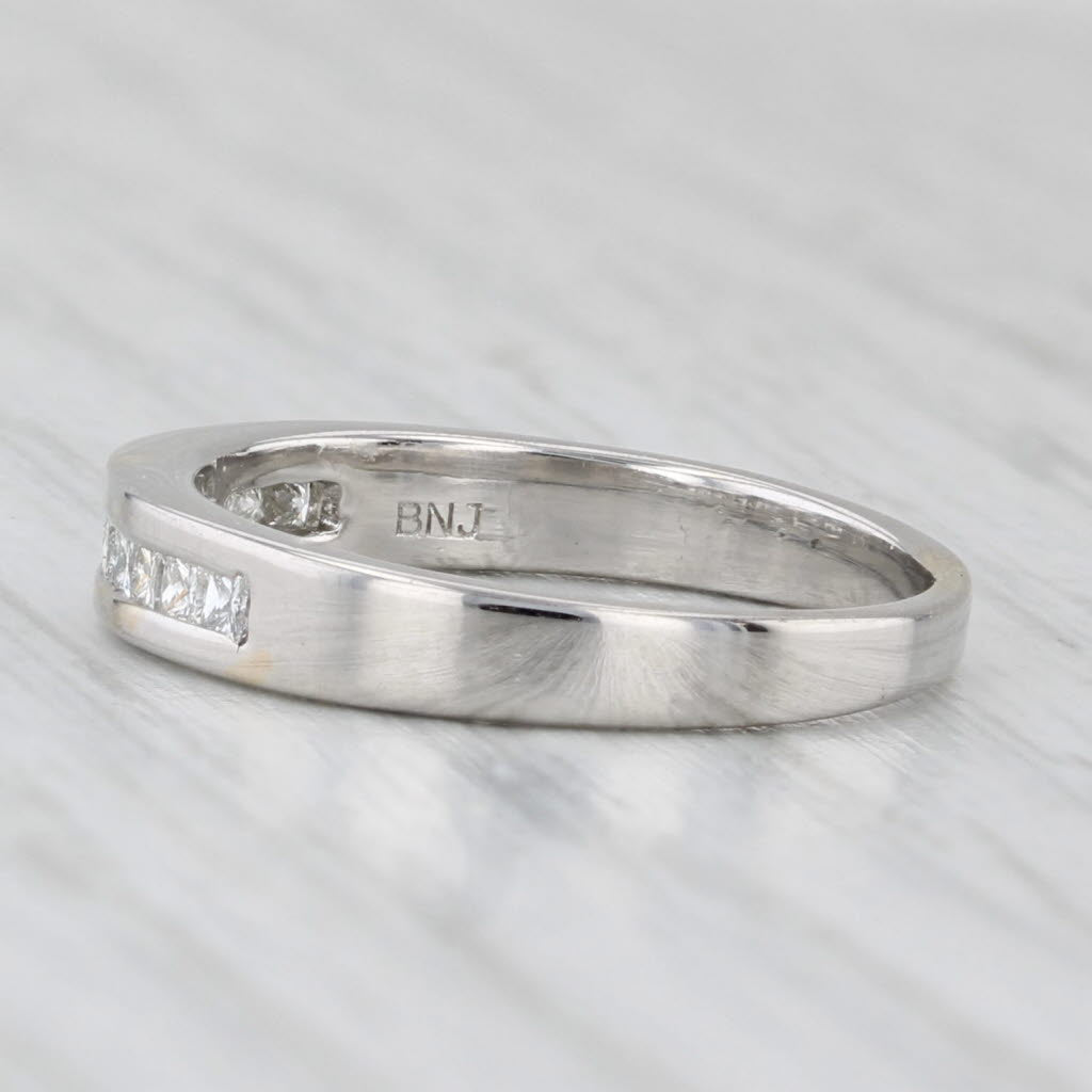Light Gray 0.33ctw Channel Set Diamond Wedding Band 18k White Gold Sz 5.5 Anniversary Ring