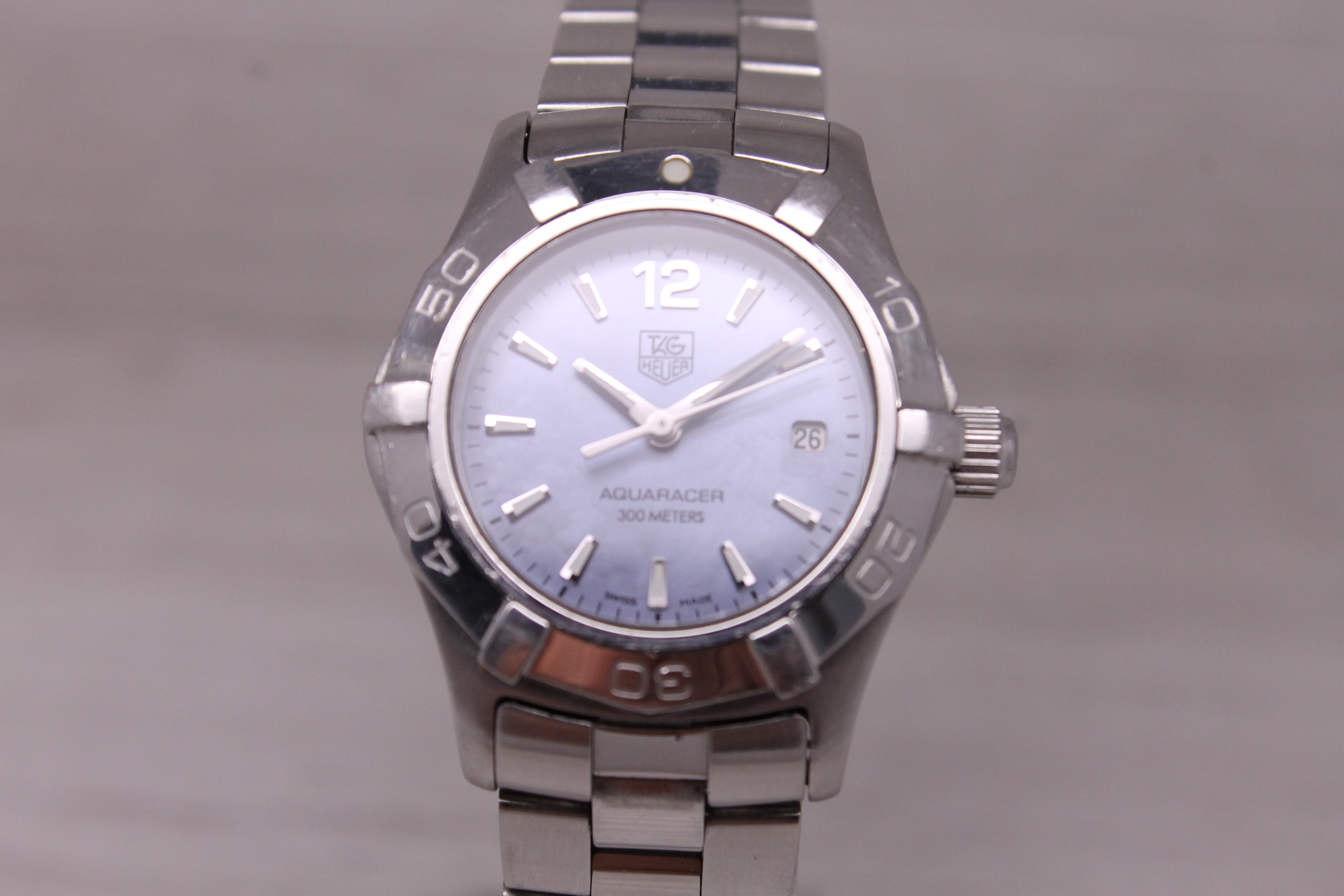 Tag Heuer Ladies Aquaracer Quartz Watch 27mm WAF1417 Blue MOP Dial Swiss Date