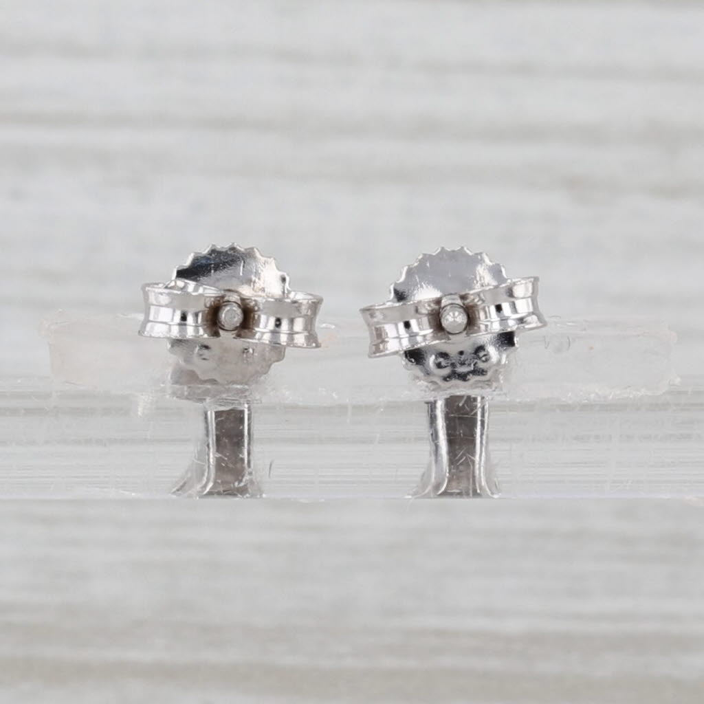 Round Diamond Solitaire Stud Earrings 14k White Gold Studs