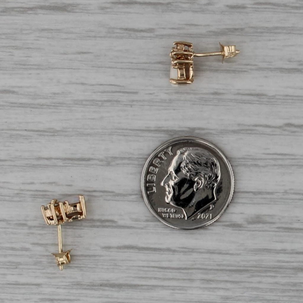 Pear Opal Diamond Teardrop Stud Earrings 14k Yellow Gold