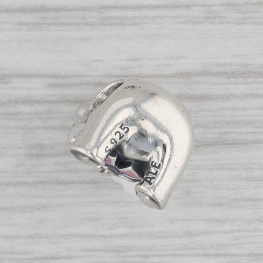 Gray Authentic Pandora Baby Girl Teddy Bear Charm 791124EN24 Pink Enamel Silver