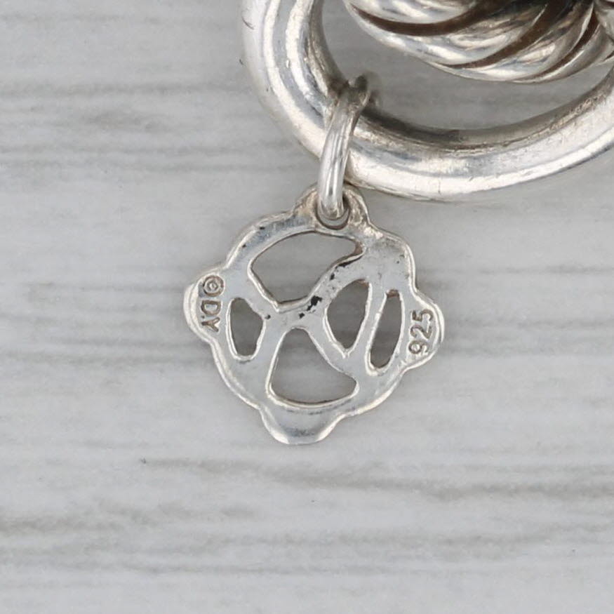 Gray David Yurman Ceramic Sterling Silver Cable Chain Bracelet 7" 13.3mm