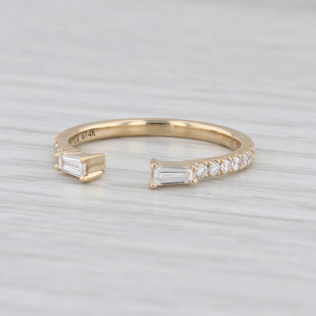 New 0.36ctw Lab Grown Diamond Band 14k Gold Stackable Ring Adjustable Size