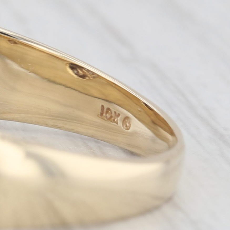Light Gray 0.25ctw Diamond Men's Ring 10k Yellow Gold Size 10.75 Wedding Band