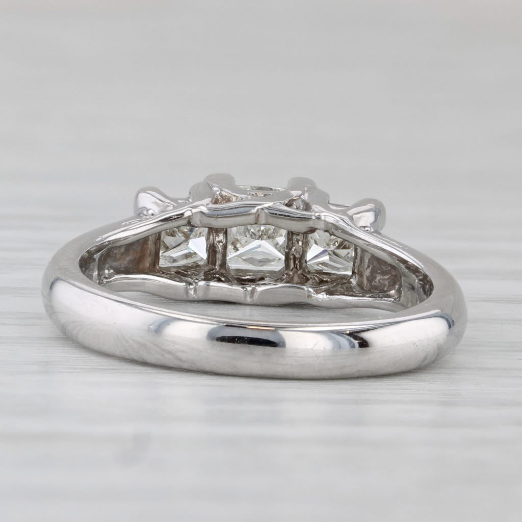 Gray 1.01ctw Princess Diamond 3-Stone Engagement Ring 14k White Gold Size 6.25