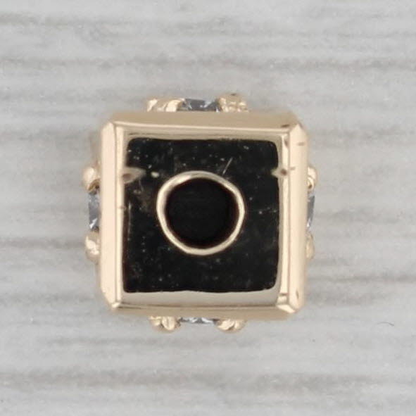 Gray 0.16ctw Diamond Cube Black Charm 14k Yellow Gold Pendant