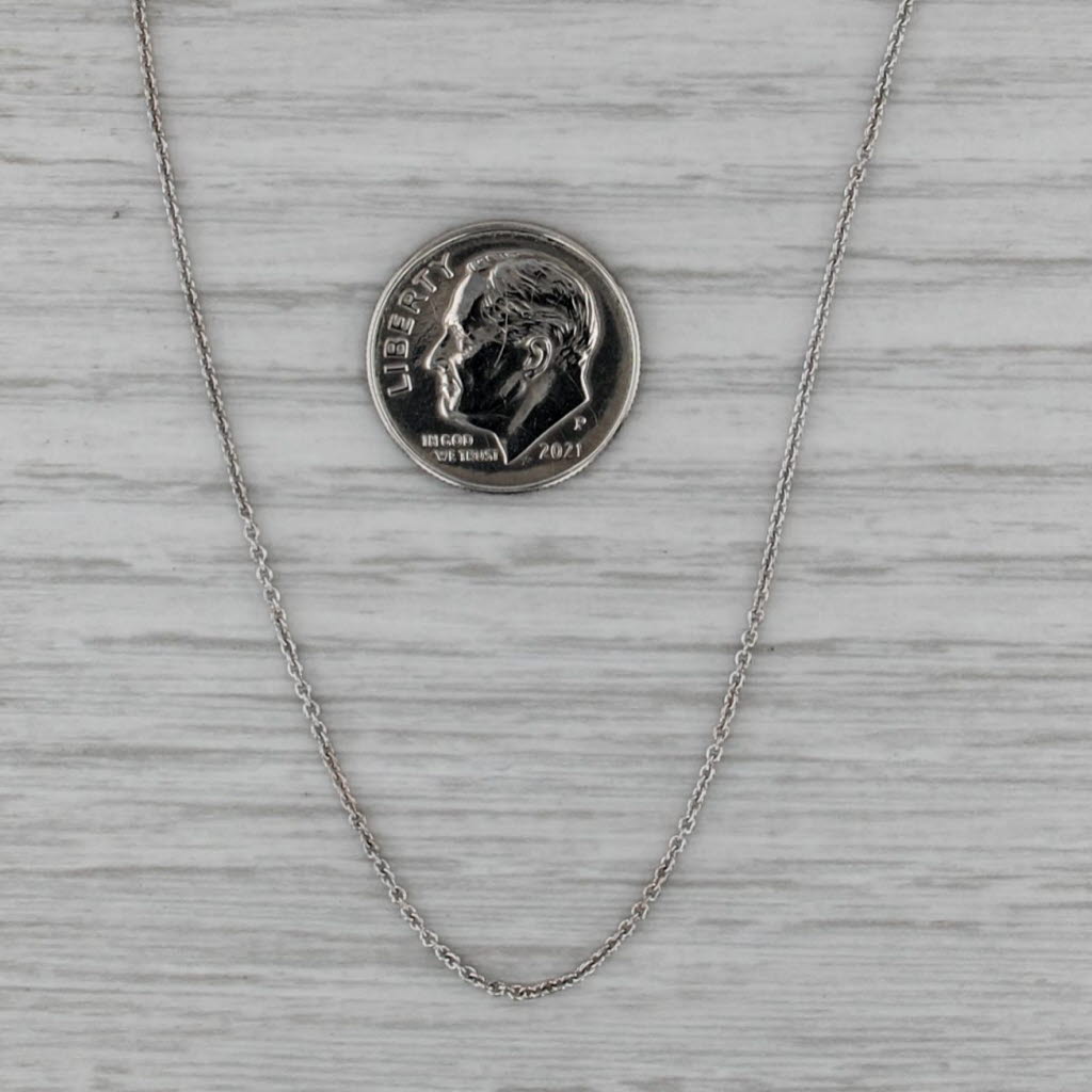 Adjustable Cable Chain Necklace 14k White Gold 18"-20" 0.7mm