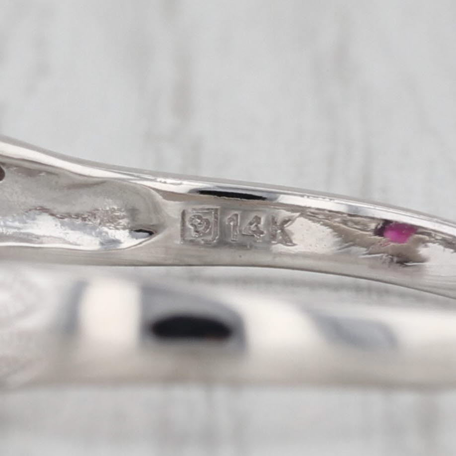0.99ctw Grape Garnet Diamond Ring 14k White Gold Size 8.75