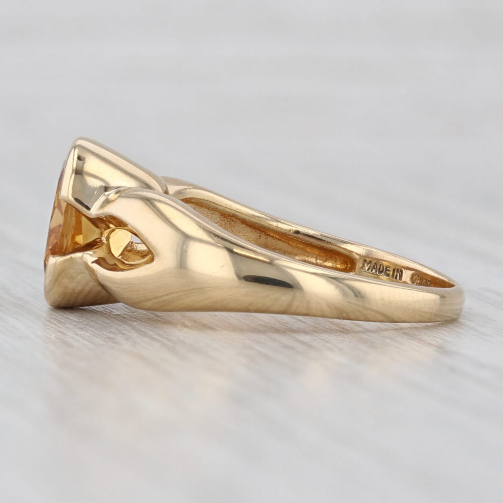 Light Gray 1.80ct Oval Citrine Solitaire Ring 18k Yellow Gold Size 7.5