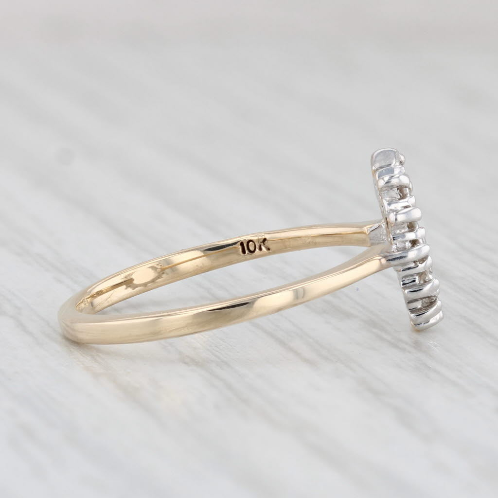 Light Gray Diamond Horseshoe Ring 10k Gold Size 6.25 Good Luck Western