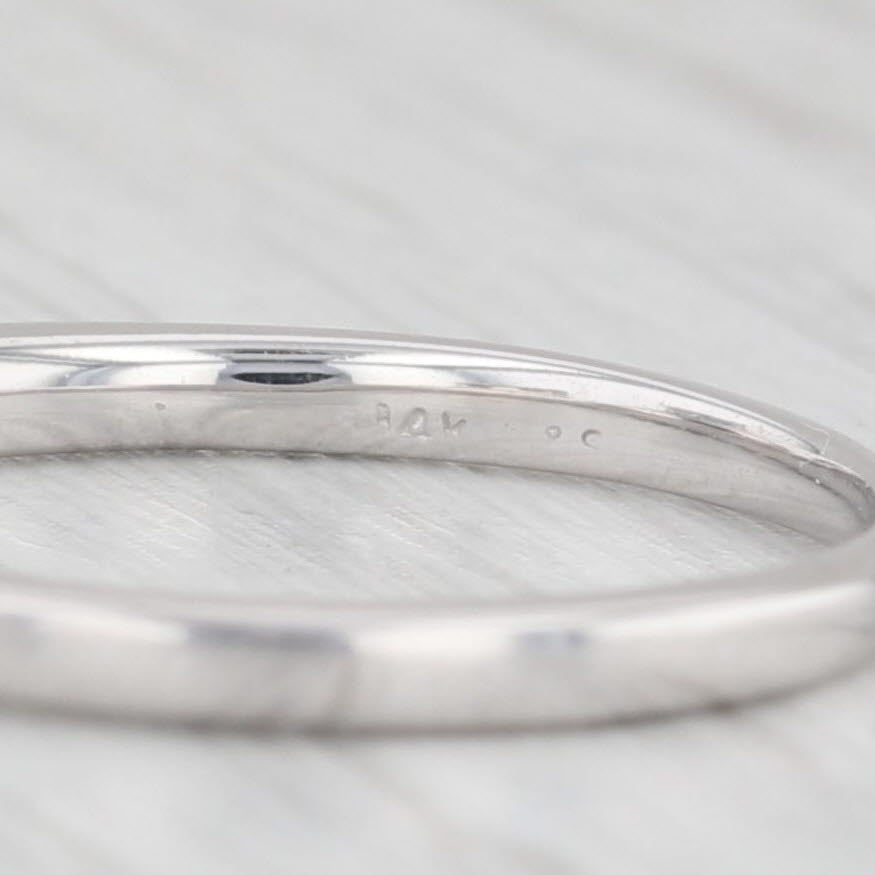 Light Gray 0.16ctw Diamond Ring Guard Enhancer Wedding Band 14k White Gold Size 5.25