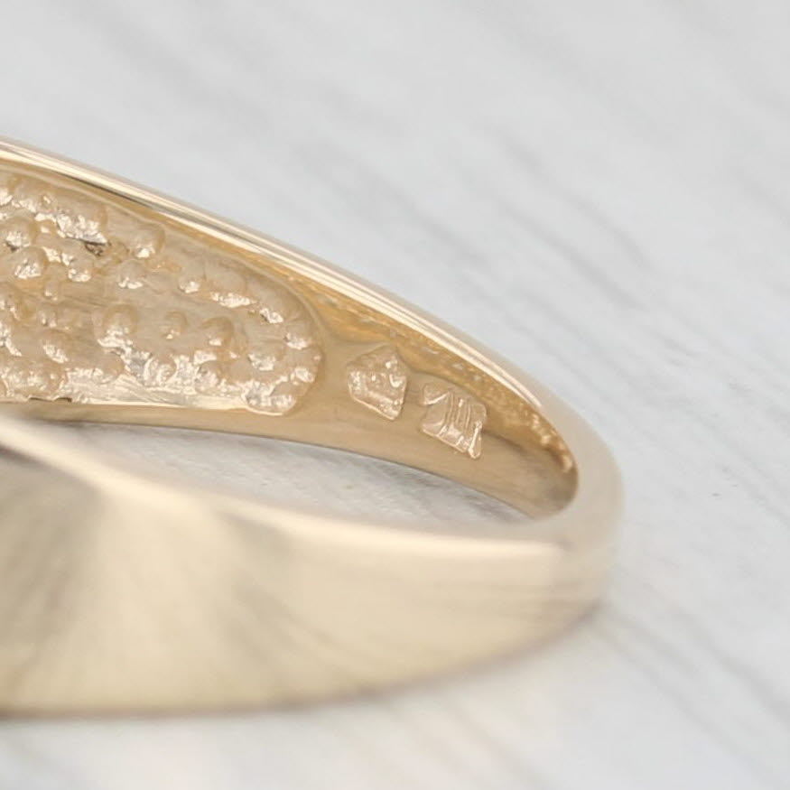 Light Gray 0.18ctw Diamond Wedding Band 10k Yellow Gold Size 7 Stackable Ring