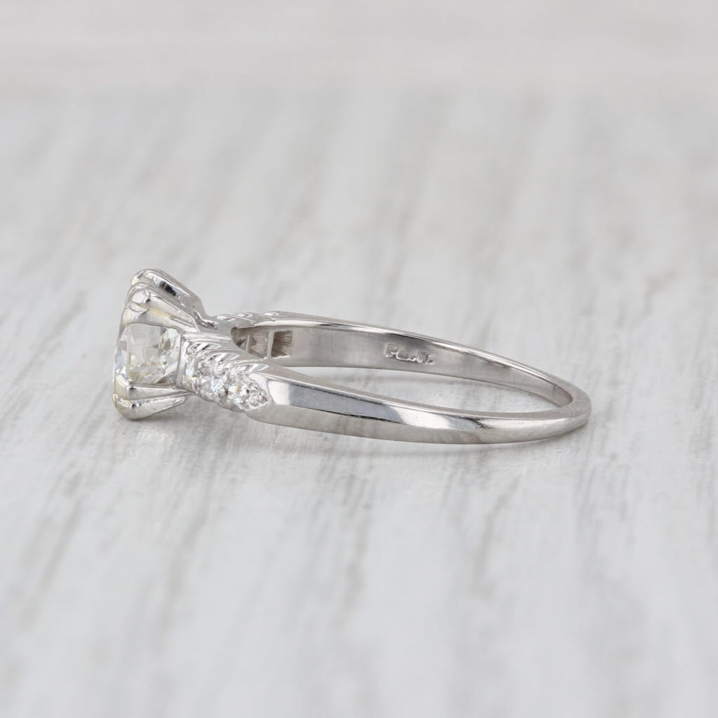 Vintage 1.08ctw Transitional Round Engagement Ring Platinum Size 7