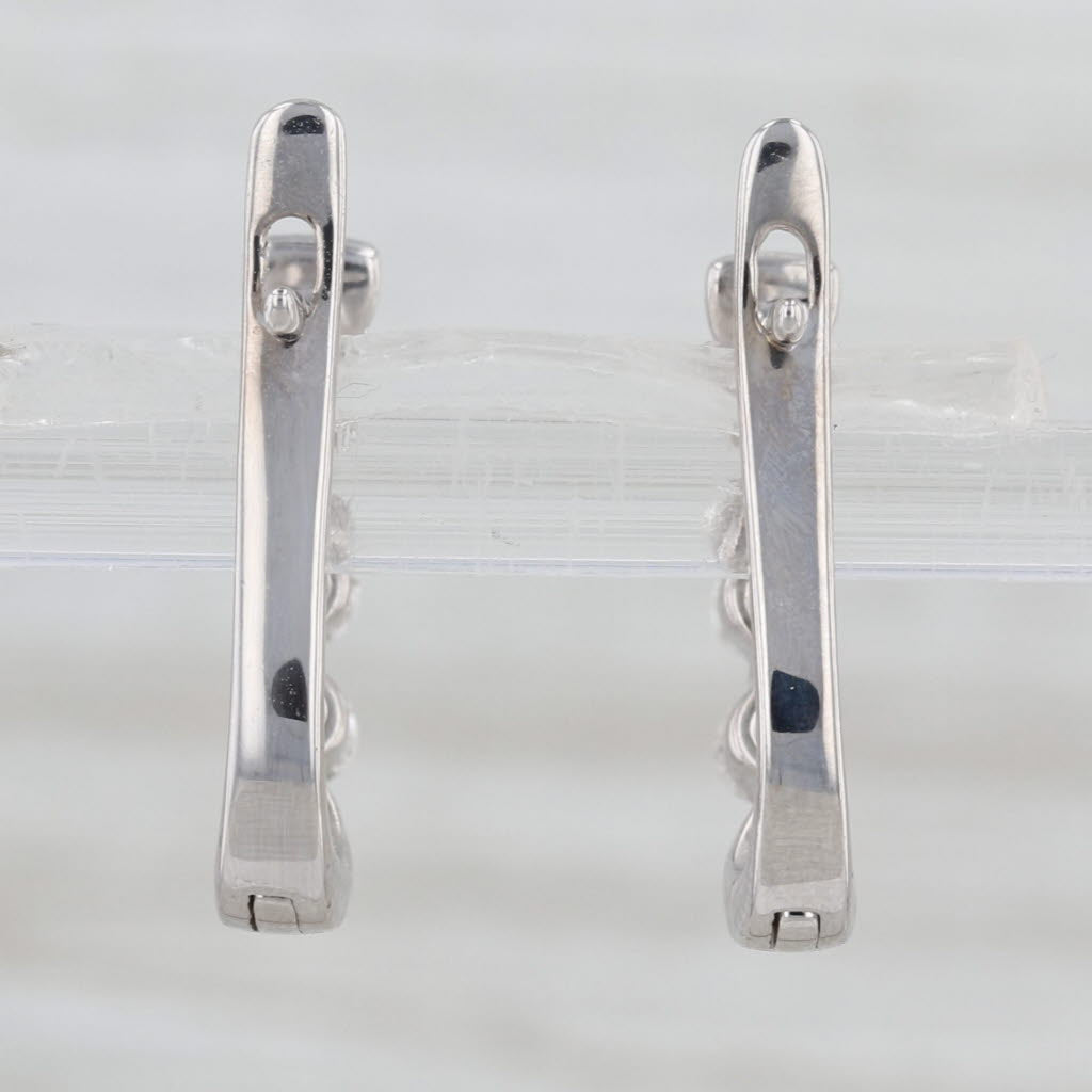 0.40ctw Diamond 3-Stone Journey Drop Earrings 14k White Gold Snap Top