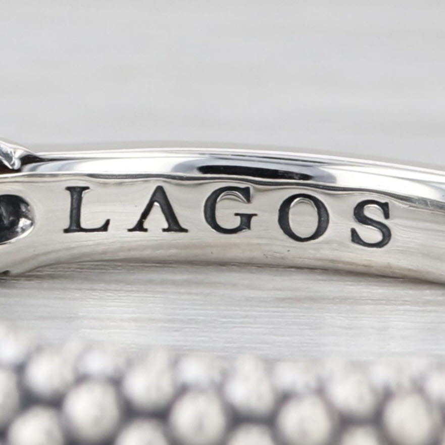 New Lagos Signature Caviar Bead Stacking Ring Sterling Silver Size 7 Band