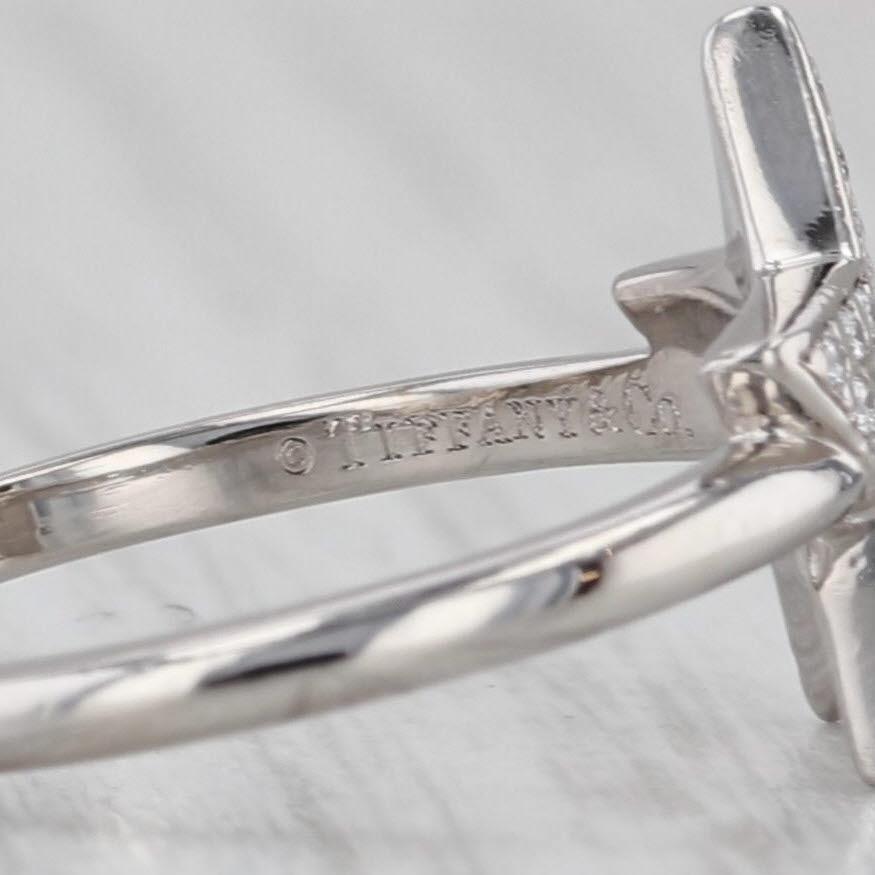 Tiffany & Co Diamond Open Star Ring 950 Platinum Size 6