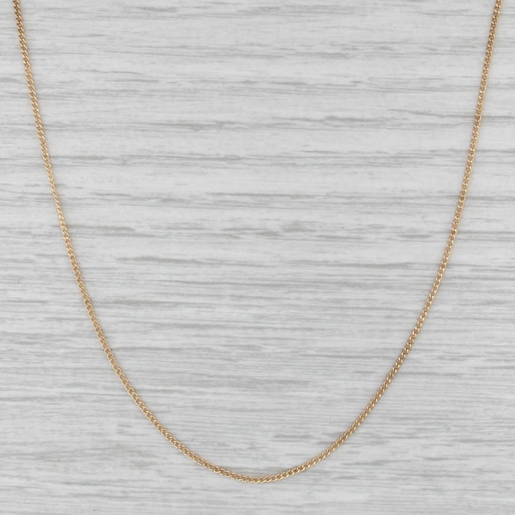 Curb Chain Necklace 14k Yellow Gold 16" 1.1mm