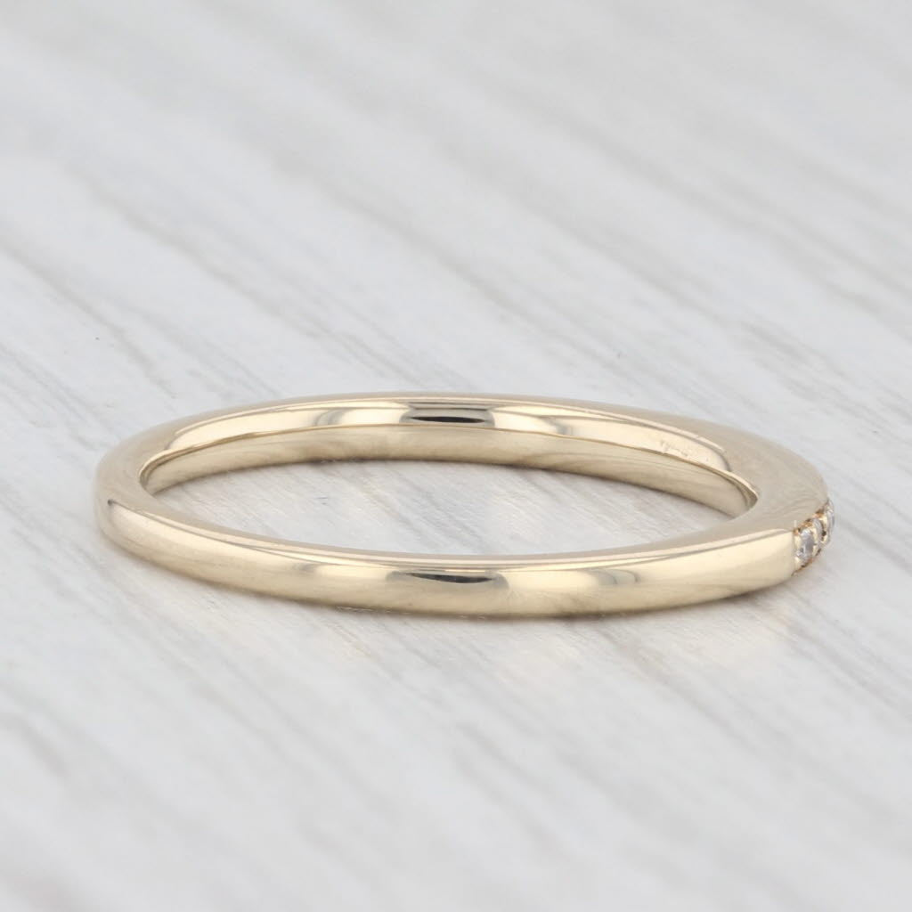 Light Gray Diamond Accented Wedding Band 10k Yellow Gold Stackable Ring Size 7