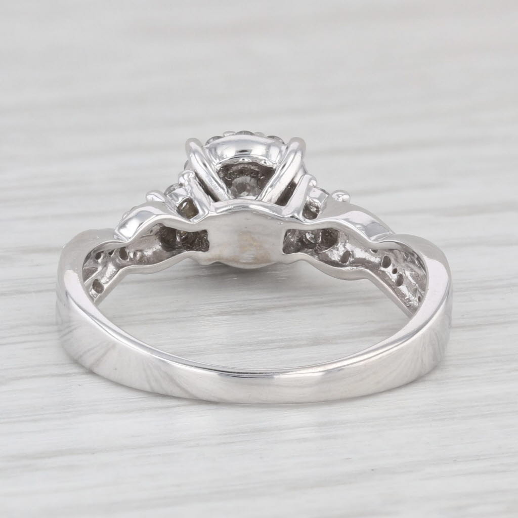 Light Gray 0.40ctw Diamond Halo Engagement Ring 10k White Gold Size 7