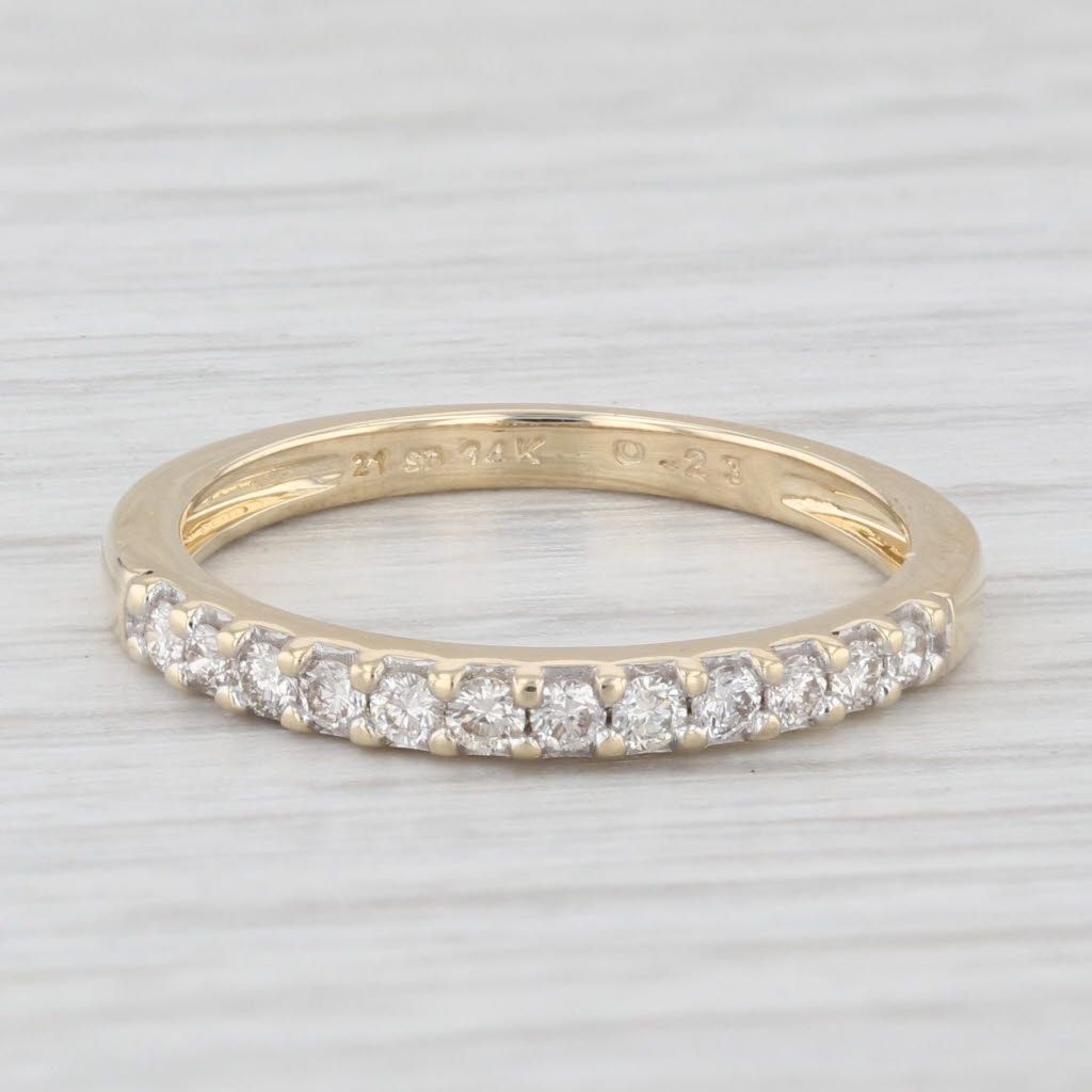 Light Gray 0.23ctw Diamond Wedding Band 14k Yellow Gold Size 6 Anniversary Stackable Ring