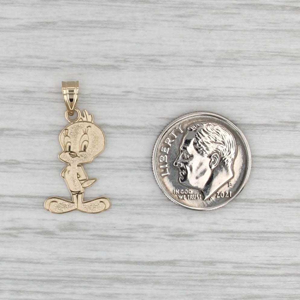 Tweetie Bird Cartoon Bird Pendant 14k Yellow Gold WB Looney Tunes Collectible