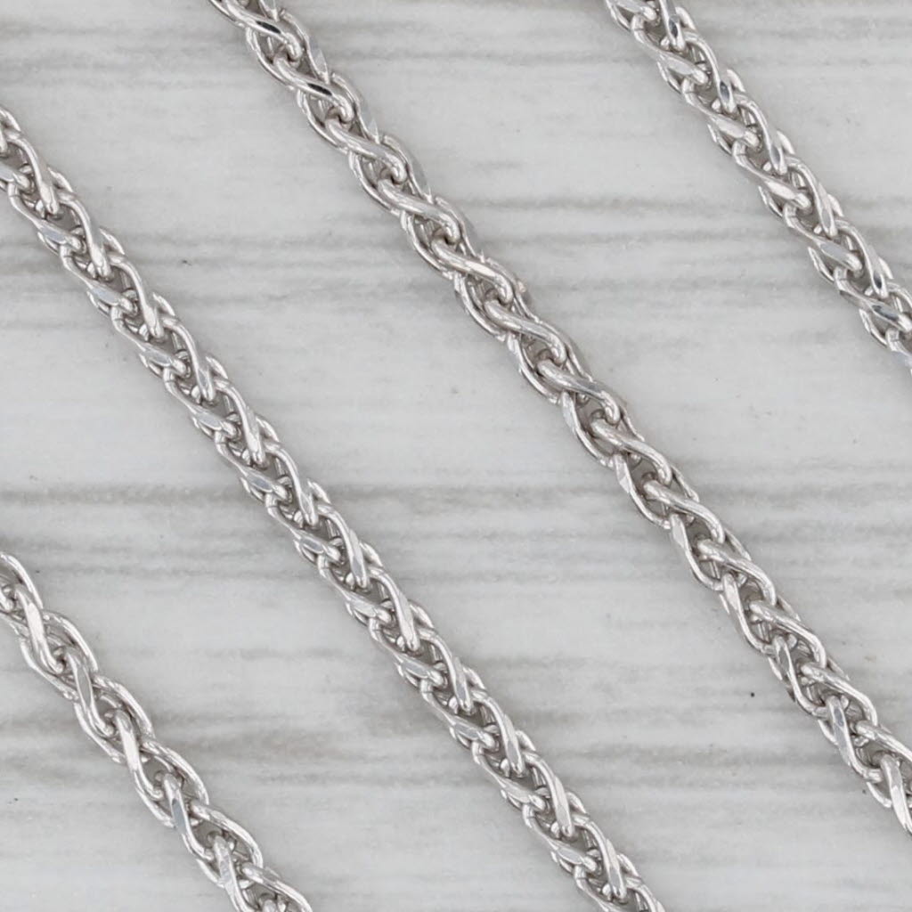 Gray 23.75" 1.6mm Wheat Chain Necklace 14k White Gold