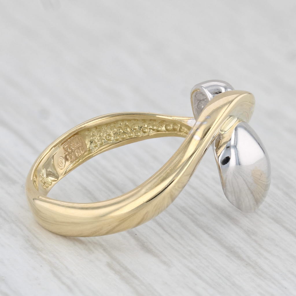 Light Gray Abstract Heart Ring 18k Yellow White Gold Size 8 Statement