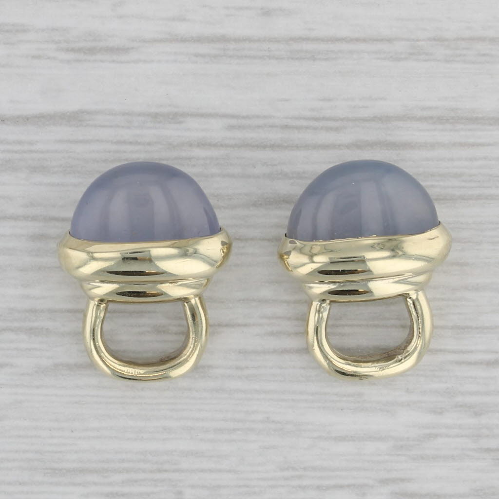 Gray David Yurman Blue Chalcedony Earring Enhancer Charms 14k Yellow Gold