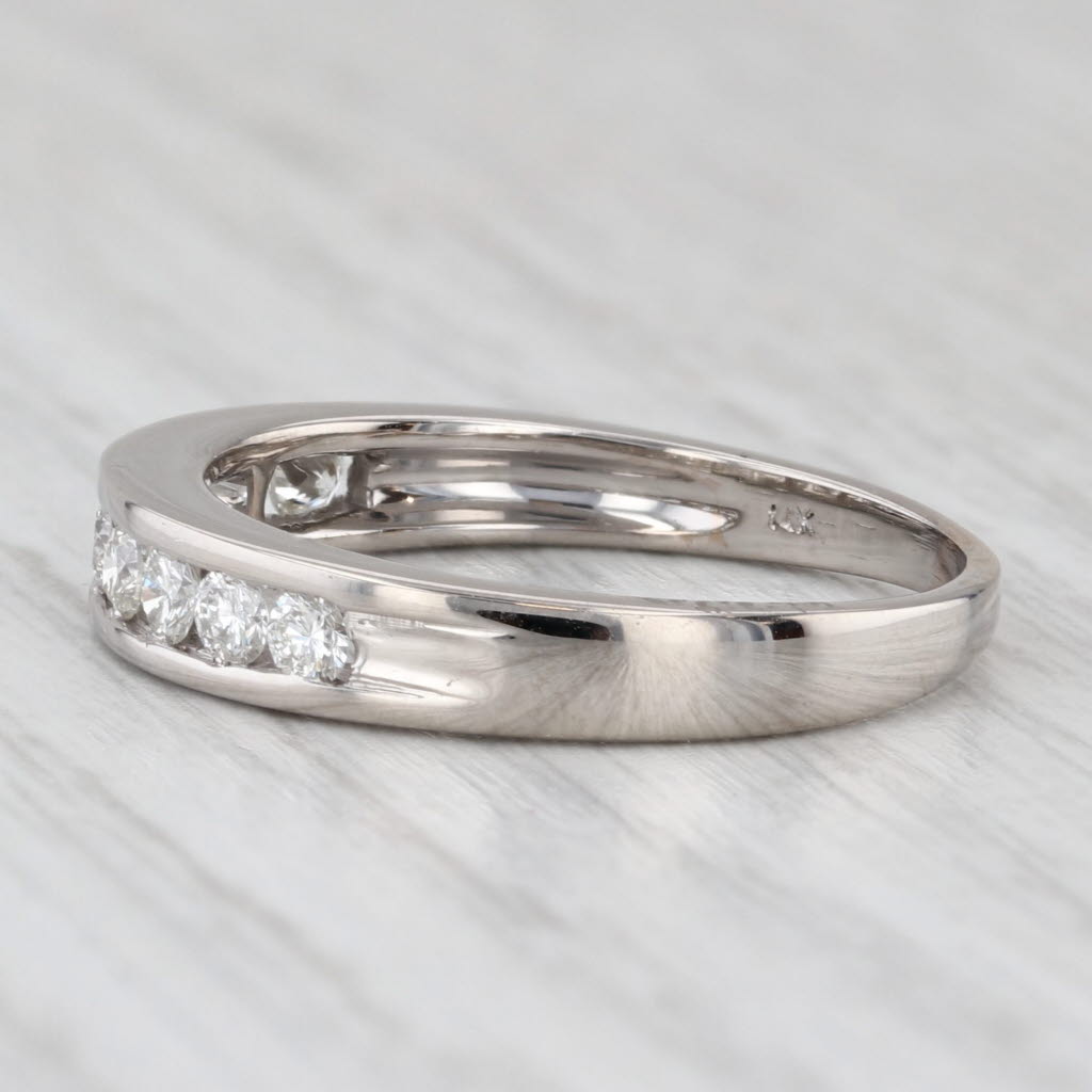 0.30ctw Diamond Wedding Band 14k White Gold Size 7.25 Stackable Ring