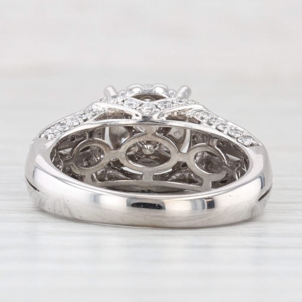 Light Gray 1.14ctw Diamond Cluster Engagement Ring 14k White Gold Size 7 Cathedral
