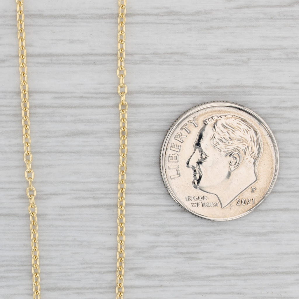 Gray New Adjustable Cable Chain Necklace 14k Yellow Gold 16"-18" 1.5mm