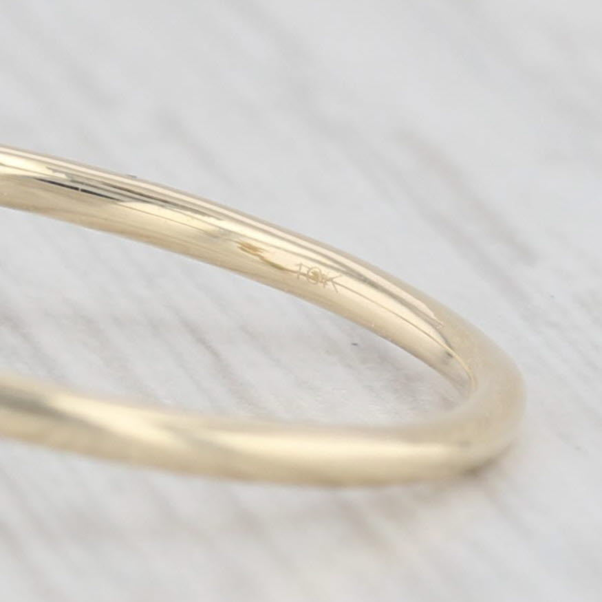 Light Gray New Emerald Horseshoe Ring 10k Yellow Gold Size 7.25