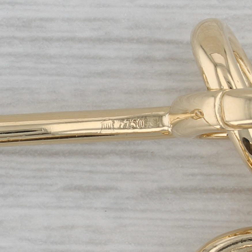 Dark Gray Linked Bar Statement Bracelet 18k Yellow Gold 7" Artisan Signed