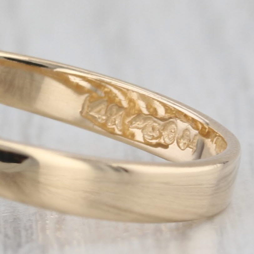 Scalloped Openwork Croissant Ring 14k Yellow Gold Size 9.25