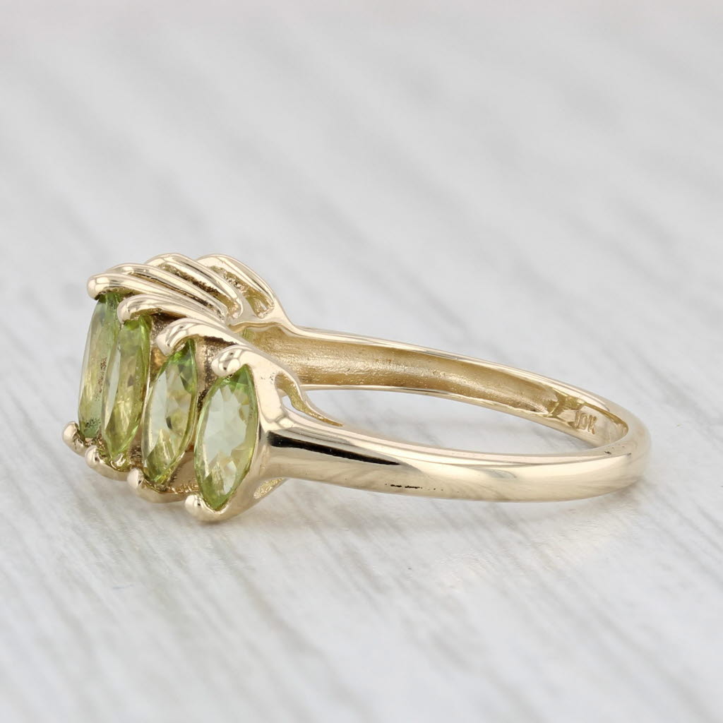 Light Gray 1.50ctw Marquise Peridot Ring 10k Yellow Gold Size 5