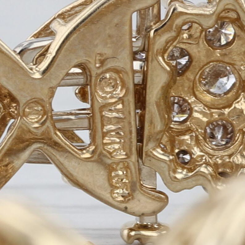 5ctw Diamond Flower Clusters Bracelet 14k Yellow Gold 7" 12.5mm