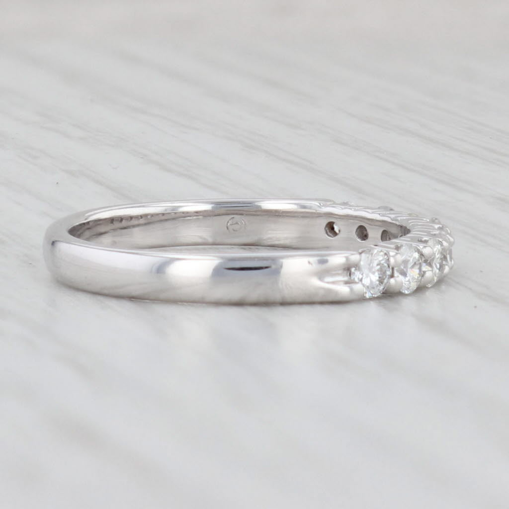 Light Gray 0.45ctw Diamond Wedding Band 14k White Gold Size 7 Anniversary Stackable Ring