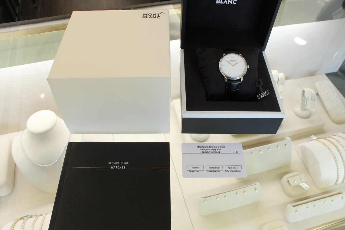 Montblanc Tradition Manual Wind 40mm Men's Watch Swiss Stainless Steel 119962