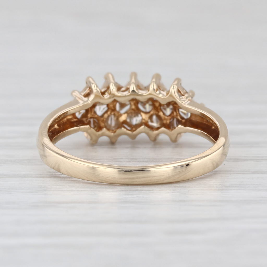 0.70ctw Champagne Diamond Cluster Ring 10k Yellow Gold Size 7