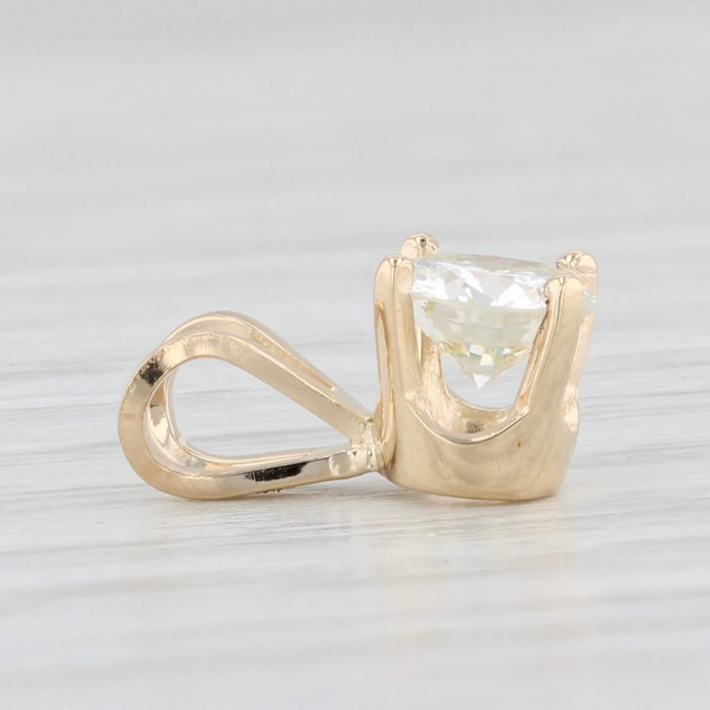 Light Gray New 0.45ct Round Diamond Solitaire Pendant 14k Yellow Gold Small Drop