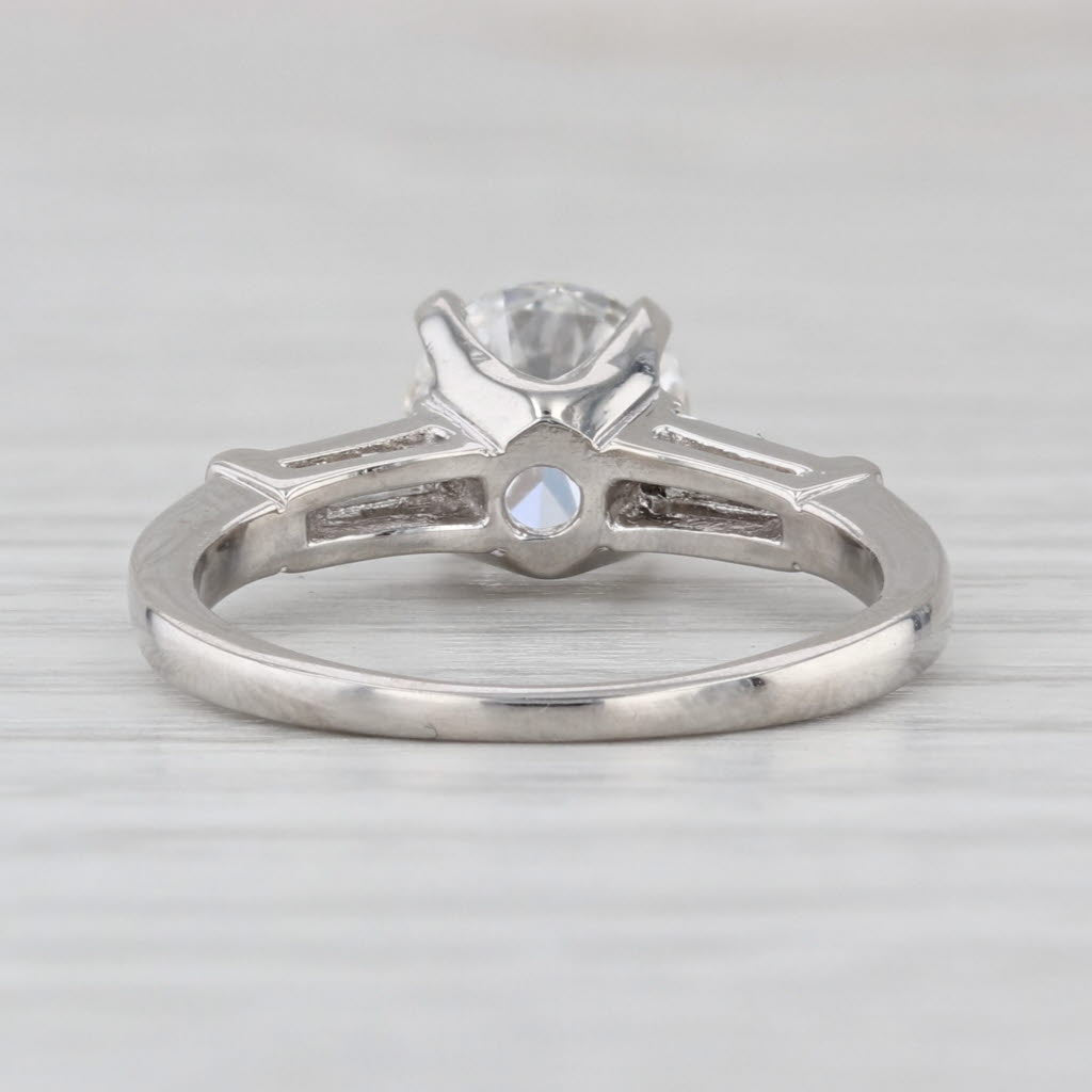 Vintage 1.64ctw IGI Round Lab Grown Diamond Engagement Ring Platinum Size 5.5