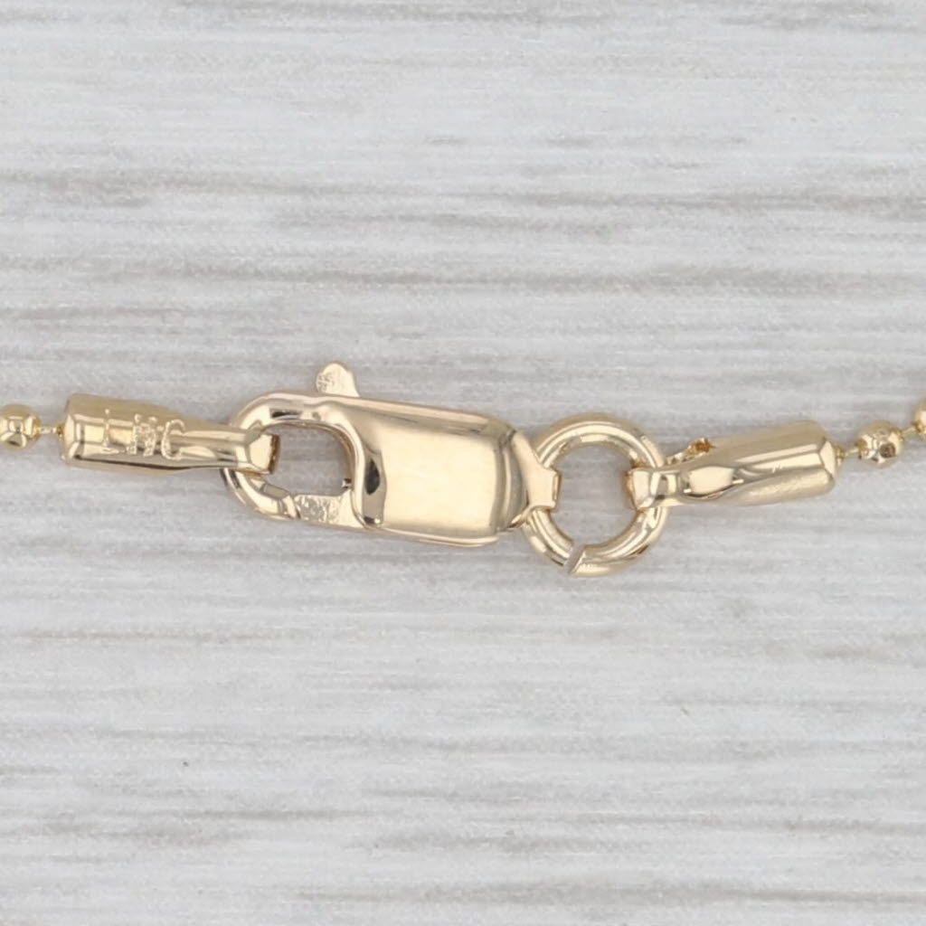 Light Gray Fringe Bead Chain Necklace 14k Yellow White Gold 17"