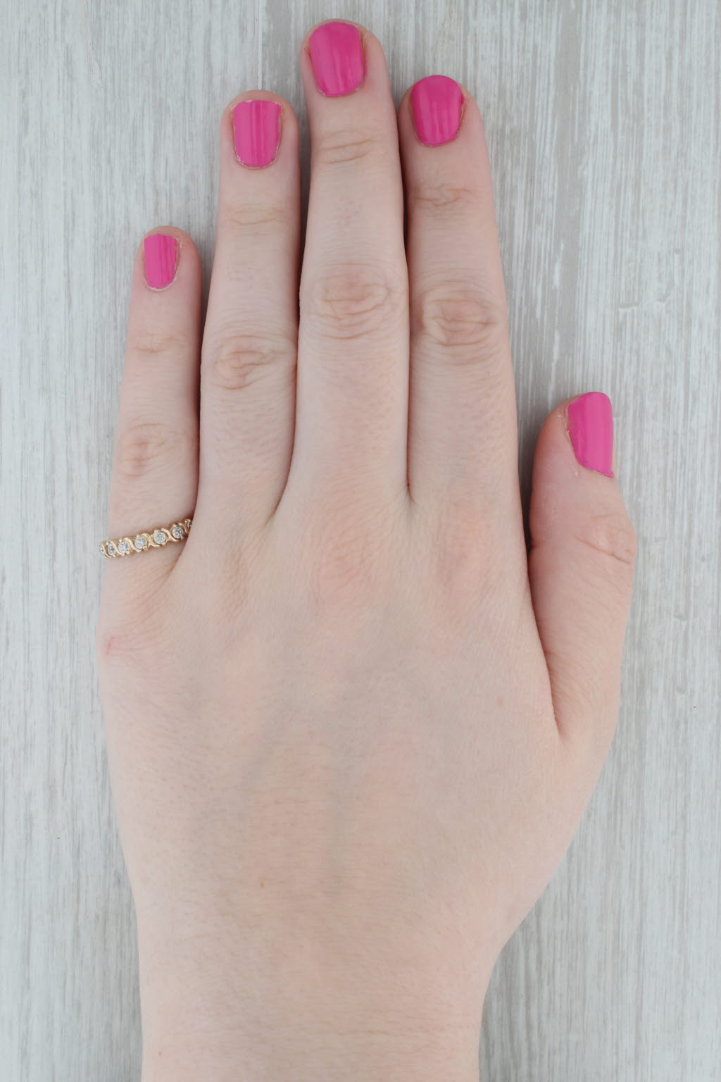 Gray Diamond Stackable Ring 10k Yellow Gold Wedding Anniversary Band Size 7