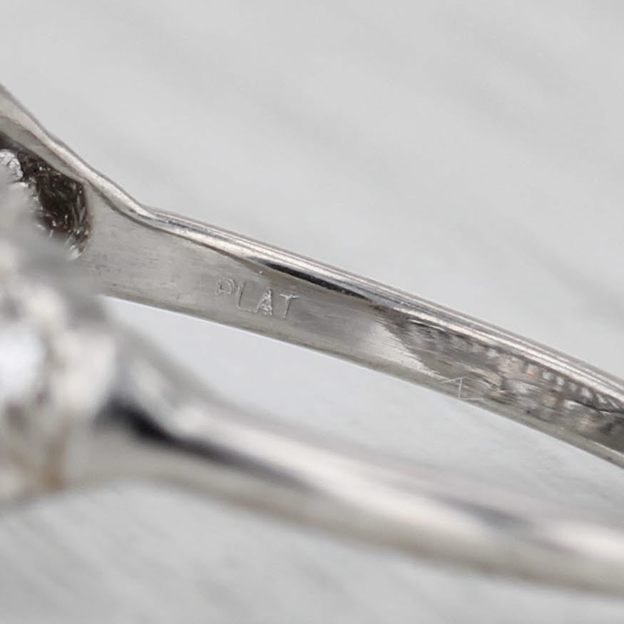 Gray Vintage 1.02ctw Diamond Ring Platinum Size 7 Bypass