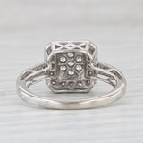 Light Gray 0.12ctw Diamond Cluster Halo Engagement Ring 10k White Gold Size 5.5
