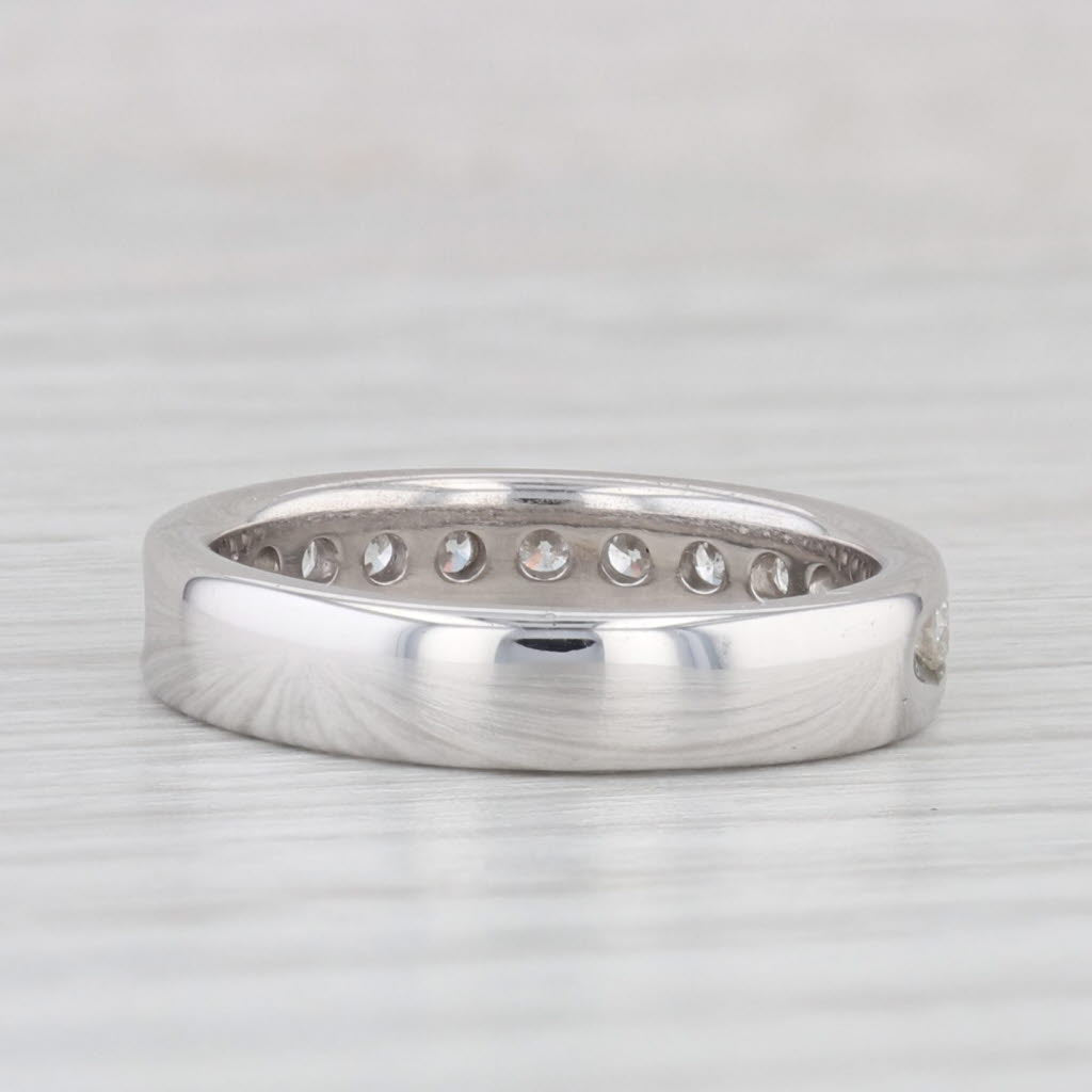 Light Gray 0.40ctw Diamond Wedding Band 14k White Gold Size 4-4.25 Stackable