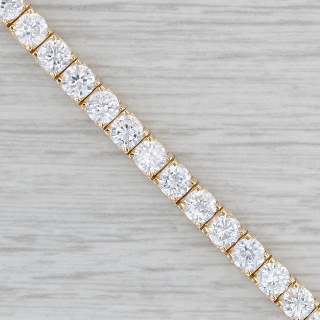 Gray 9.50ctw Cubic Zirconia Tennis Bracelet 14k Yellow Gold 6.75" 4.1mm