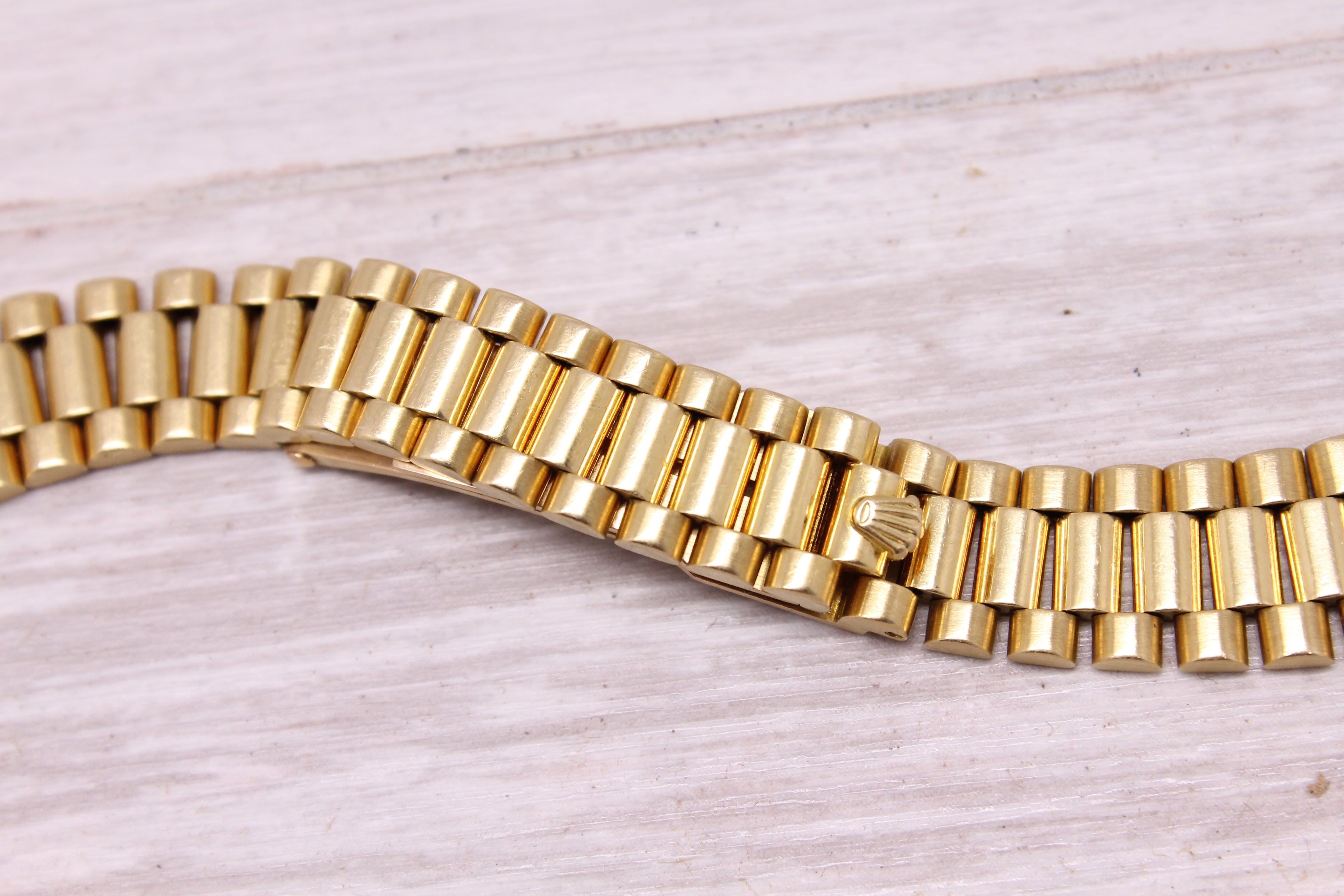 Vintage Rolex Ladies 18k Gold President Bracelet 8570F 13mm Endlinks 68B 37.4g