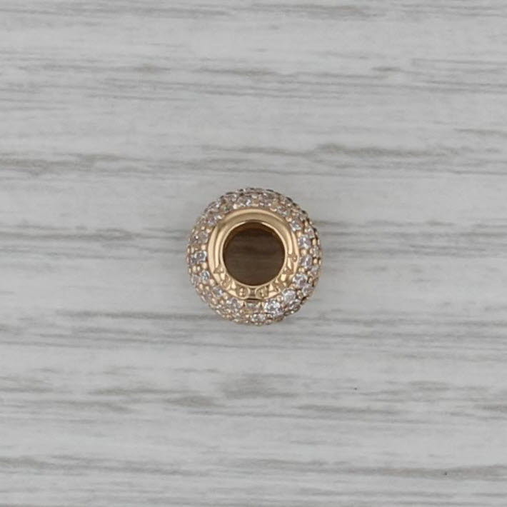 Authentic Pandora Pave Lights Charm 750819CZ 14k Gold Clear CZ Bead